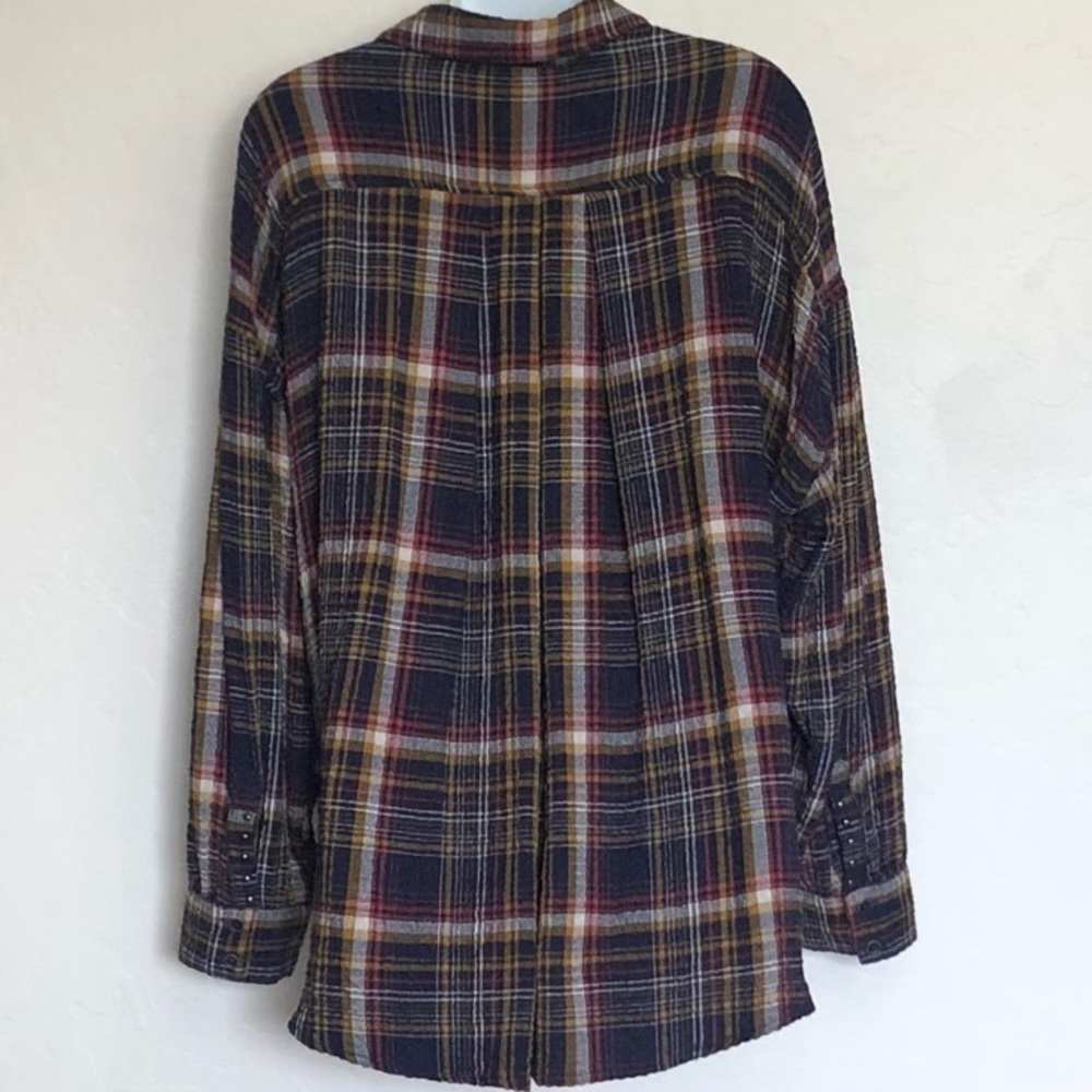 Free People Hidden Valley Plaid Button Front Shirt We The Free - Picture 5 of 16
